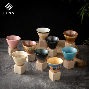 Taza de Café de Cerámica FENN, Diseño Vintage, 90/150/200 ml, Taza de Té de Cerámica Rústica, Estilo Retro - Product Image 1