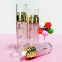 Emballage cosmétique de luxe en or rose, flacon pompe en verre rose, contenants et pots vides pour soins de la peau