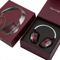 Boîte en papier magnétique de luxe personnalisée pour emballage d'écouteurs, boîte cadeau rigide haut de gamme avec insert en mousse, casque sans fil, logo imprimé, électronique