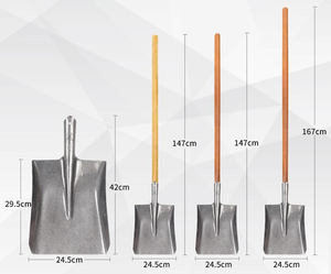 Pelle en fer en acier au manganèse pelle carrée avec manche en bois de la ferme travaux de neige et de construction - Product Image 4