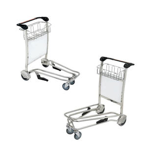 Fácil de mover de alta calidad 3 ruedas de acero inoxidable Aeropuerto Carro de mano Carro de equipaje Carro - Product Image 5