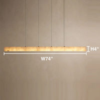 Lustres linéaires extra longs de 74 pouces pour salle à manger, décoration de bar, style industriel américain, grand lustre en albâtre pour salon