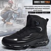Zapatos de Seguridad de Trabajo para Hombre, con Punta de Acero, Suela de Poliuretano, Forro de Malla en la Entresuela, Ligeros, para Todas las Temporadas