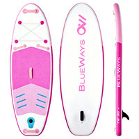 Planche à pagaie gonflable rose vif pour filles, SUP stable pour enfants de 7'6'', 15 cm d'épaisseur, planche légère pour enfants