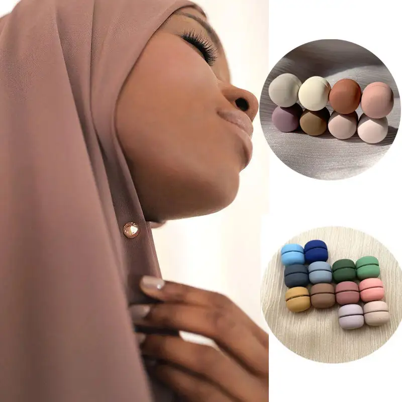 56 Colors Muslim Strong Magnetic Pins Customized Personalized Logo /Packing Card Scarf Magnetic Brooch No Snag Magnet Hijab Pins