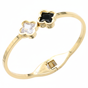 Bracciale Elegante in Acciaio Inossidabile Placcato Oro, Design Raffinato per Donne - Product Image 3