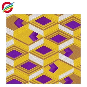 Prix d'Usine 100 % Polyester Tissé Uni Grand Tissu Africain Wax Super Véritable Imprimé - Product Image 5