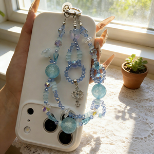 Chaîne de téléphone portable universelle détachable personnalisable avec perles en cristal et résine, cordon de 15 cm, style Ins, petit design de niche, <span class=keywords><strong>pendentif</strong></span> - Product Image 6