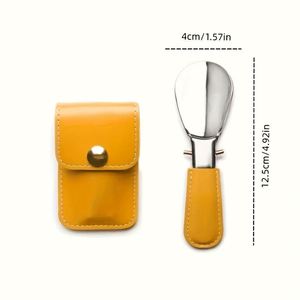 Portable Folding Shoehorn Keychain With Pu <b>Pouch</b> Durable Accompanied Leather Bag Set for Both <b>Men</b> Women - Product Image 6