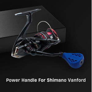 Empuñadura para carrete de pesca, 63mm, fibra de carbono, 35mm, TPE, azul, para conversión Shimano Vanford - Product Image 2