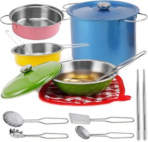 Pentole da <span class=keywords><strong>cucina</strong></span> multicolori in acciaio inossidabile pentole <span class=keywords><strong>accessori</strong></span> da <span class=keywords><strong>cucina</strong></span> per <span class=keywords><strong>bambini</strong></span> finta di giocare con i giocattoli - Product Image 1