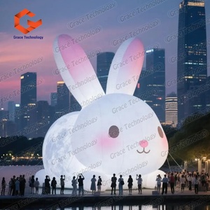 La bande dessinée gonflable de lapin de la publicité a mené le modèle animal gonflable de lapin d'éclairage pour des événements commerciaux - Product Image 6