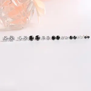 Grosir Grosir Anting Giwang Zirkon Jumlah Besar Minimalis 925 Perak Murni Kecil Cubic Zirconia Stud Earrings untuk Wanita Pria Murah