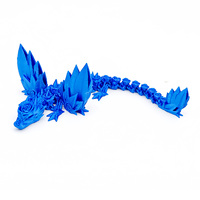 Dragon volant rose imprimé en 3D, à longue queue, avec ailes articulées, jouet anti-stress à articulations mobiles, figurine fantastique, décoration de bureau, cadeau pour tous les âges
