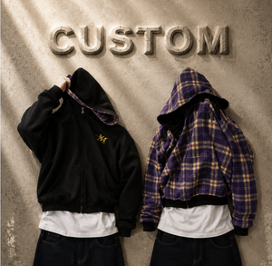 Maßgefertigter Reversibler Hoodie Großhandel Kariertes Flanell Schwergewichtiger <span class=keywords><strong>Streetwear</strong></span> Doppelseitiger Reißverschluss Übergroßer Boxy Fit Private Label ODM - Product Image 1