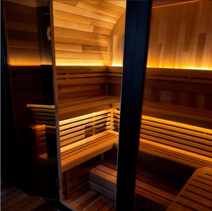 Sauna extérieur carré en bois massif d'épicéa thermo-carbonisé, écologique, pour jardin, 4-6 personnes, 6KW, 220V, vapeur, montage facile, 1 an - Product Image 6