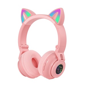Audífonos Inalámbricos <span class=keywords><strong>con</strong></span> <span class=keywords><strong>Orejas</strong></span> <span class=keywords><strong>de</strong></span> <span class=keywords><strong>Gato</strong></span> y Micrófono, Auriculares para Juegos <span class=keywords><strong>con</strong></span> Diseño <span class=keywords><strong>de</strong></span> Dibujos Animados RGB, Regalo para Niñas y Niños - Product Image 1
