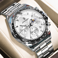 Montre chronographe pour homme Poedagar 879, luxe, originale, étanche, lumineuse, quartz, acier inoxydable, Montre Homme