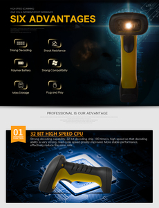 Netum NT-1200 NT-1288 không dây 1D Đầu đọc mã vạch 2D QR màu xanh răng công nghiệp máy quét mã vạch - Product Image 3