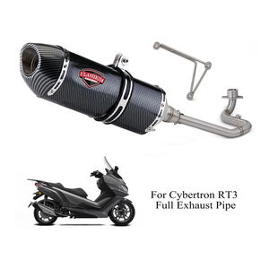 Sistema de silenciador de escape para motocicleta <span class=keywords><strong>Cybertron</strong></span> RT3, modificación de tubo de escape completo, silenciador delantero de acero inoxidable - Product Image 1