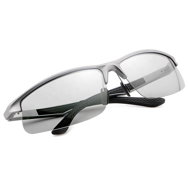 Custom Anti Glare Uv400 Changing Color Sun Glasses Mens Cool Day and Night Polarized Photochromic Sunglasses