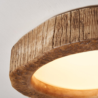 Plafonnier LED d'intérieur, style nordique, en bois minimaliste, rond, encastré, en acrylique, pour chambre à coucher, salle à manger, salon