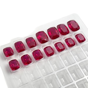 Oblong Ruby Loose Stone Rectangle Red Synthetic Corundum For Jewelry Making - Product Image 4