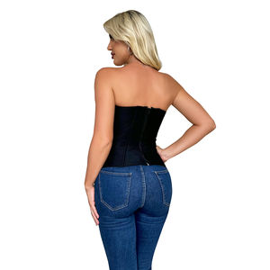 Women Overbust Crocheted Corset Zipper Waist Bustier <strong>Top</strong> <strong>Black</strong> Elegant <strong>Basques</strong> Corselet Eco-Friendly Anti-Bacterial - Product Image 3