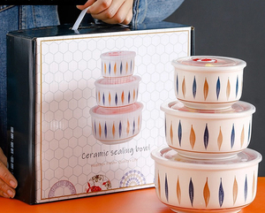Ramequins en céramique pour four, avec couvercles, plats à soufflé, coupes à pudding, coupes à crème anglaise, empilables, petits bols à <span class=keywords><strong>ramequin</strong></span> - Product Image 1