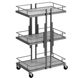 Carrito de Salón de Belleza de Nuevo Diseño, 3 Niveles, Carrito de Pedicura y Spa para Salón de Uñas, Carrito de Belleza Dorado con Ruedas Bloqueables - Product Image 3