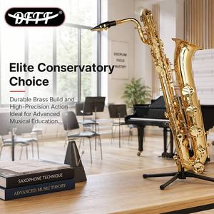 <span class=keywords><strong>Saxophone</strong></span> <span class=keywords><strong>Baryton</strong></span> Artisanal Économique de Haute Qualité avec Finition en Laiton Laqué Or, Instrument à Vent en Vente Directe d'Usine - Product Image 1