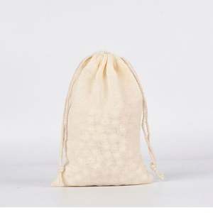 Sacs en coton mousseline réutilisables 15*20cm avec cordon de serrage, sac cadeau en coton de Noël avec cordon de serrage - Product Image 5