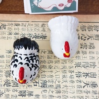 Figurine de poulet en céramique moderne, décoration d'intérieur, ornement pour armoire à vin, cadeau de déménagement