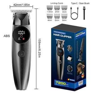 Cortadora de pelo eléctrica transfronteriza con fuente de alimentación dedicada, cortadora de pelo inteligente con pantalla digital, recortadora de pelo eléctrica, para peluquería - Product Image 1