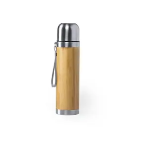 Thermos en bambou Nature 420ml, merchandising durable - Product Image 2
