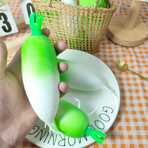 High Quality TPR Simulated Vegetable White Carrot Squishy Stick Stretchy Decompression Sensory <b>Squeeze</b> Toy for Kids and Adults - Product Image 1