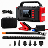 Démarreur de voiture 2000A Peak 16000mAh 12V, batterie externe portable avec compresseur d'air, gonfleur de pneus et lampe de travail LED