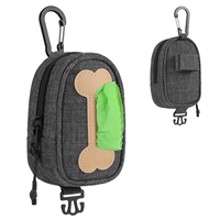 Porte-sac à déjections canines personnalisé mains libres, distributeur de sacs à déjections pour chien mignon avec grande ouverture pour laisse, pochette zippée pour sacs à déjections pour animaux de compagnie