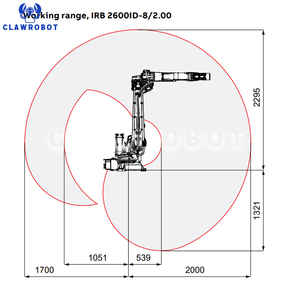 Robot de soldadura industrial CLAWROBOT ABB de 6 ejes y 8 kg, brazo robótico para soldadura láser, soldadura por proyección y soldadura de pernos. - Product Image 2