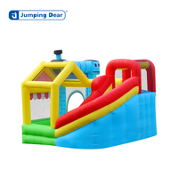 Château gonflable d'intérieur pour enfants Jumping Dear avec toboggan, capacité 3 personnes, matériau Oxford, adapté aux familles