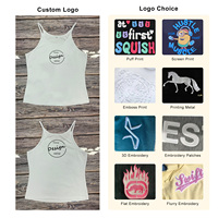 Camisole avec logo personnalisé vente en gros sérigraphie été de haute qualité en vrac dames blanc noir basique tricot côtelé haut débardeur femmes