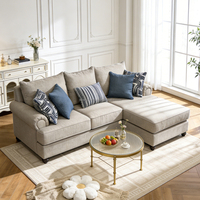 Einfaches Retro-Amerikanisches Landhaus-Wohnzimmer Stoffsofa Eckkombination Nordisches Latex-Sofa Kleines bis Mittelgroßes Sofa
