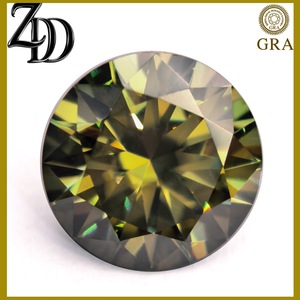 Colored Moissanite Round Blue Green Loose Stone With GRA Certificate For Ring Making - Product Image 4