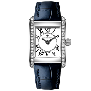 Leather Stainless Steel Rectangle Alexander Ferros 7281S-02 SAPPHIRE CRYSTAL Rubber 50 m Water Resistant Fashion - Product Image 1