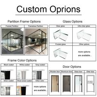 Cloison de bureau modulaire en verre insonorisée 45 dB, cloison de bureau portable, cloison de bureau en aluminium