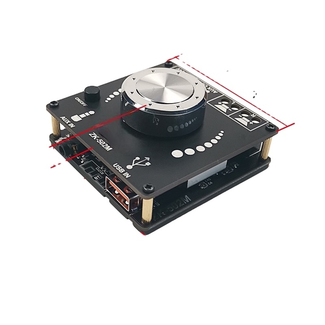 502M DC5-24V 12V MINI BT 5.0 Power Audio Amplifier board 50WX2 Stereo AMP Amplificador Home Theater AUX USB