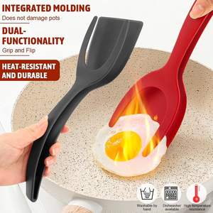 Espátula y Pinza 2 en 1 para Voltear Huevos, Espátula Multiusos Antiadherente para Pan, Pescado, Panqueques y Tostadas - Product Image 3