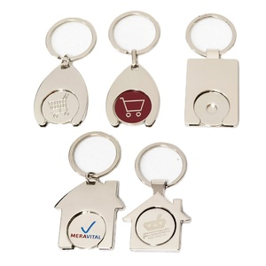 Wholesale Customizable Fashion Zinc Alloy <b>Keychains</b> Digital Printing Custom Logo Souvenir Shopping Cart Token <b>Personalized</b> - Product Image 2