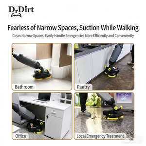 Portable Battery-Powered Two Brush Dual Head Floor Scrubber Small Commercial <b>Walk</b>-Behind Dryer <b>Machine</b> for Floor Cleaning - Product Image 5