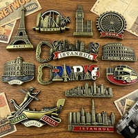 Aimants de réfrigérateur en alliage de zinc 3D personnalisés en gros, aimants de réfrigérateur souvenirs touristiques avec logo personnalisé pour cadeaux de ville